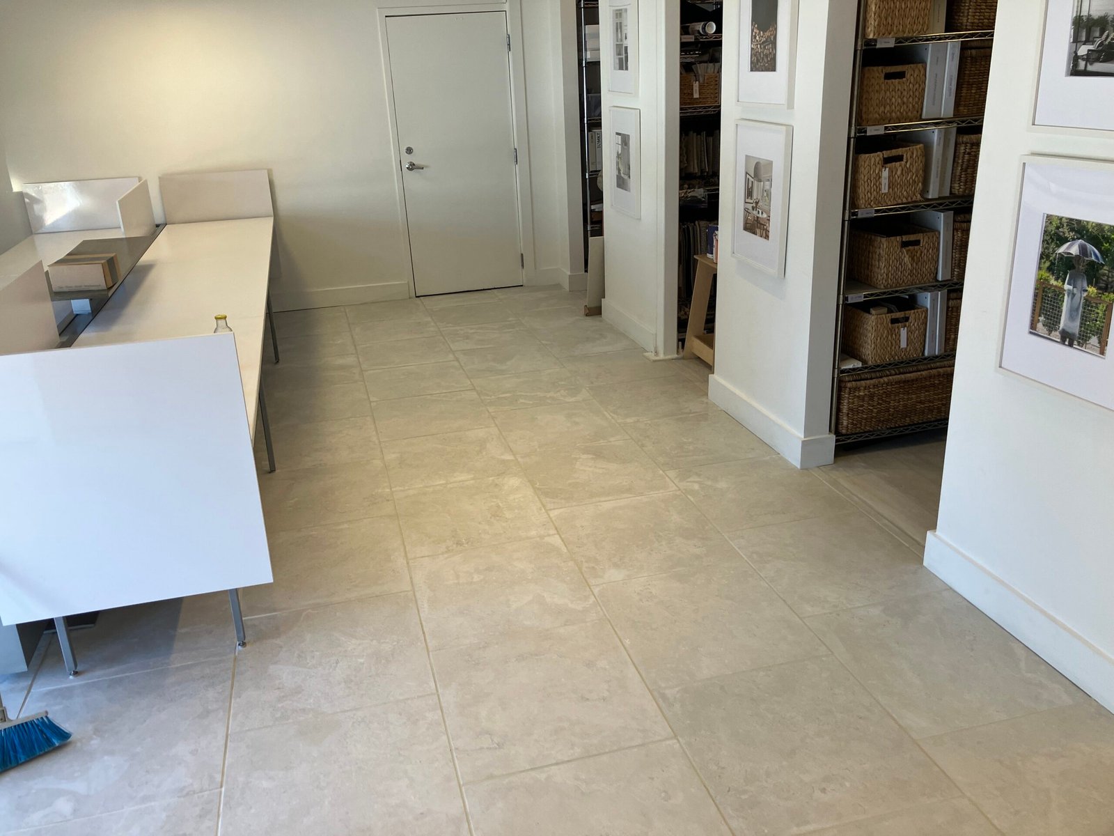 Large-format tile floor in a Sausalito commercial space