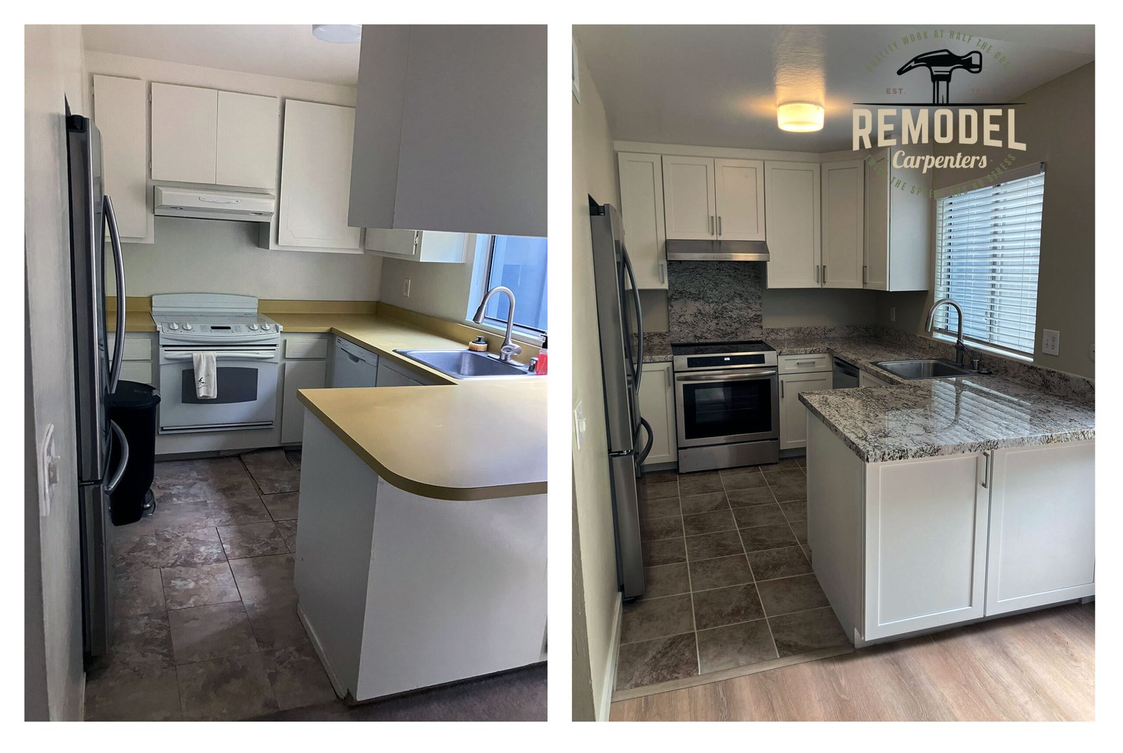 Tile project, before and after