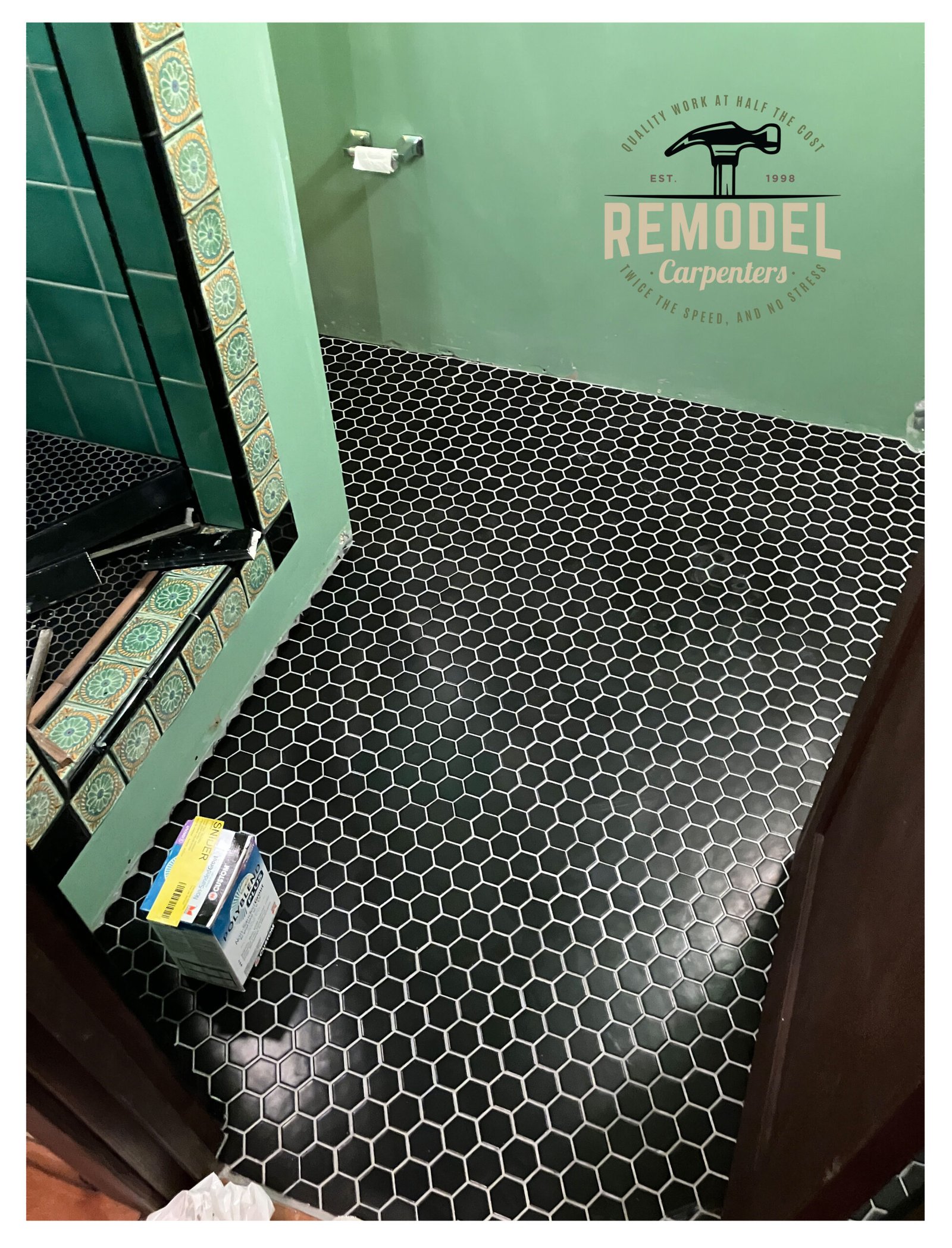 Hexagon tile, before and after
